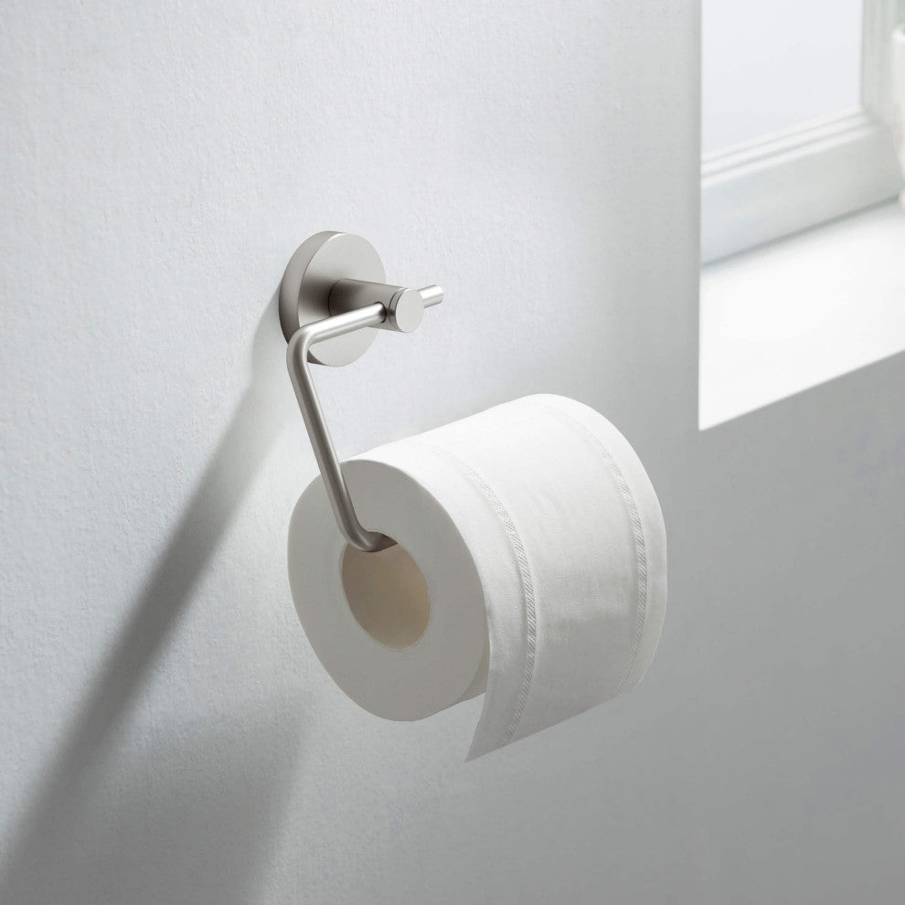 Circular Toilet Paper Holder, Brushed Nickel