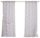 Tulle and Hibiscus Blossom Mix and Match Curtains, White, 52"x84"