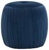 TOV Furniture Sommer Navy Velvet Ottoman