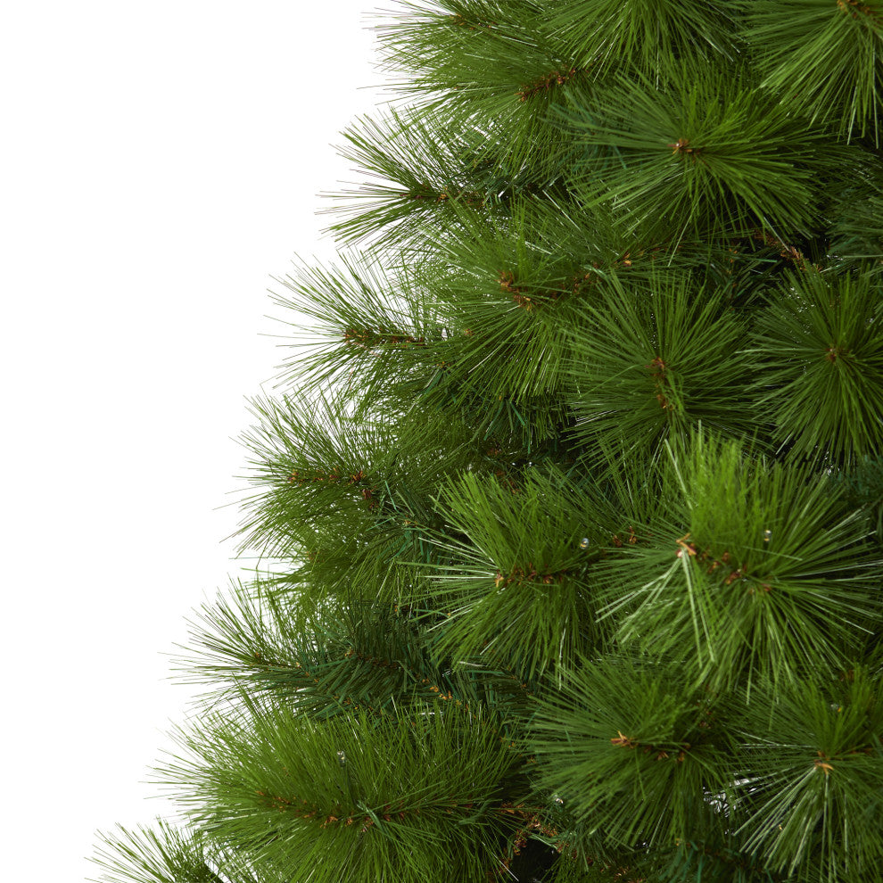 6.5' Green Scotch Pine Artificial Christmas Tree With 350 Clear LED Lights