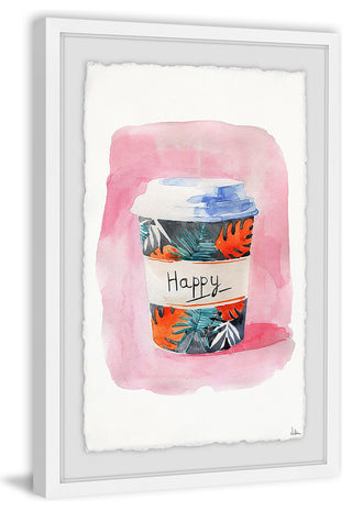 "Nothing but Happy" Framed Painting Print, 12"x18"