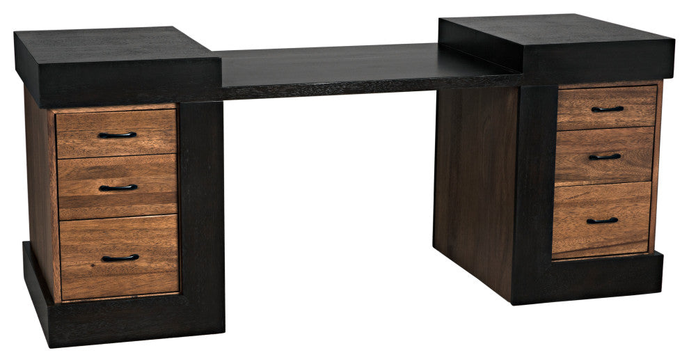 NOIR Furniture - Bentley Desk in Dark/Ebony Walnut - GDES194EBDW