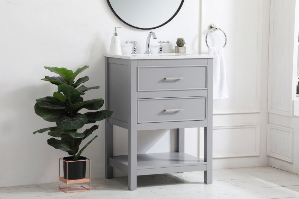 Home Living 24" Single Bathroom Vanity, Gray