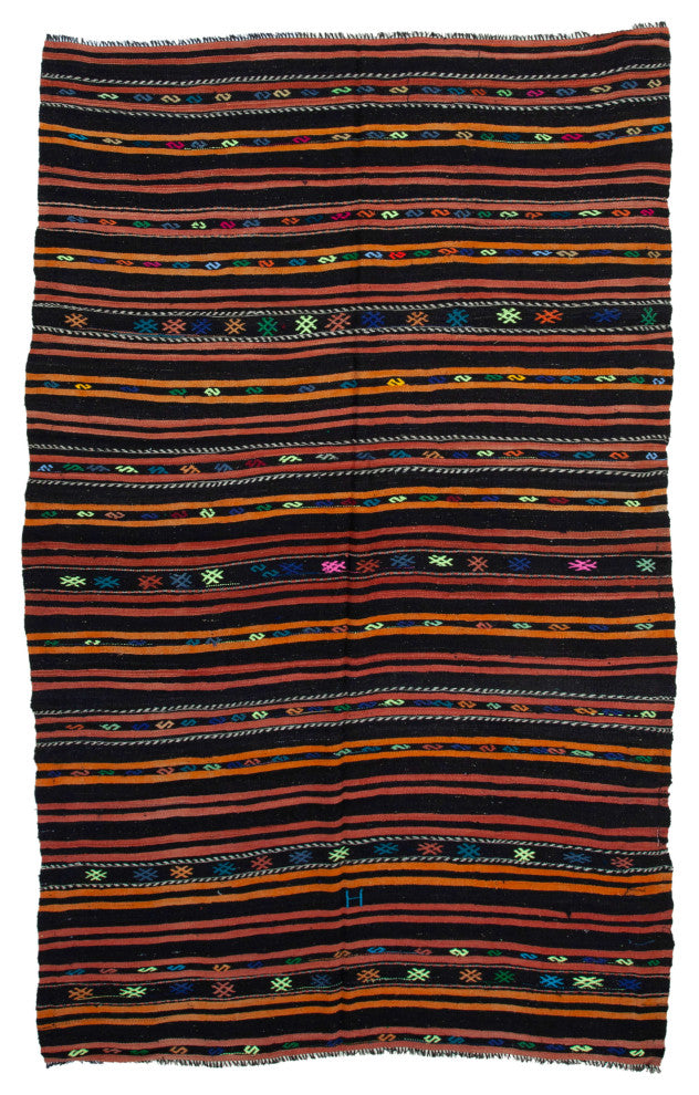 Rug N Carpet - Handmade Oriental 6' 4'' x 10' 7'' Vintage Goat Hair Kilim Rug