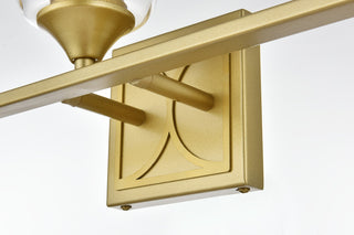 3 Light Brass And Clear Bath Sconce