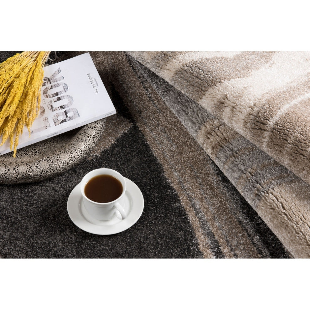 Rug Branch Contemporary Modern Grey Brown Indoor Area Rug - 5'x7'