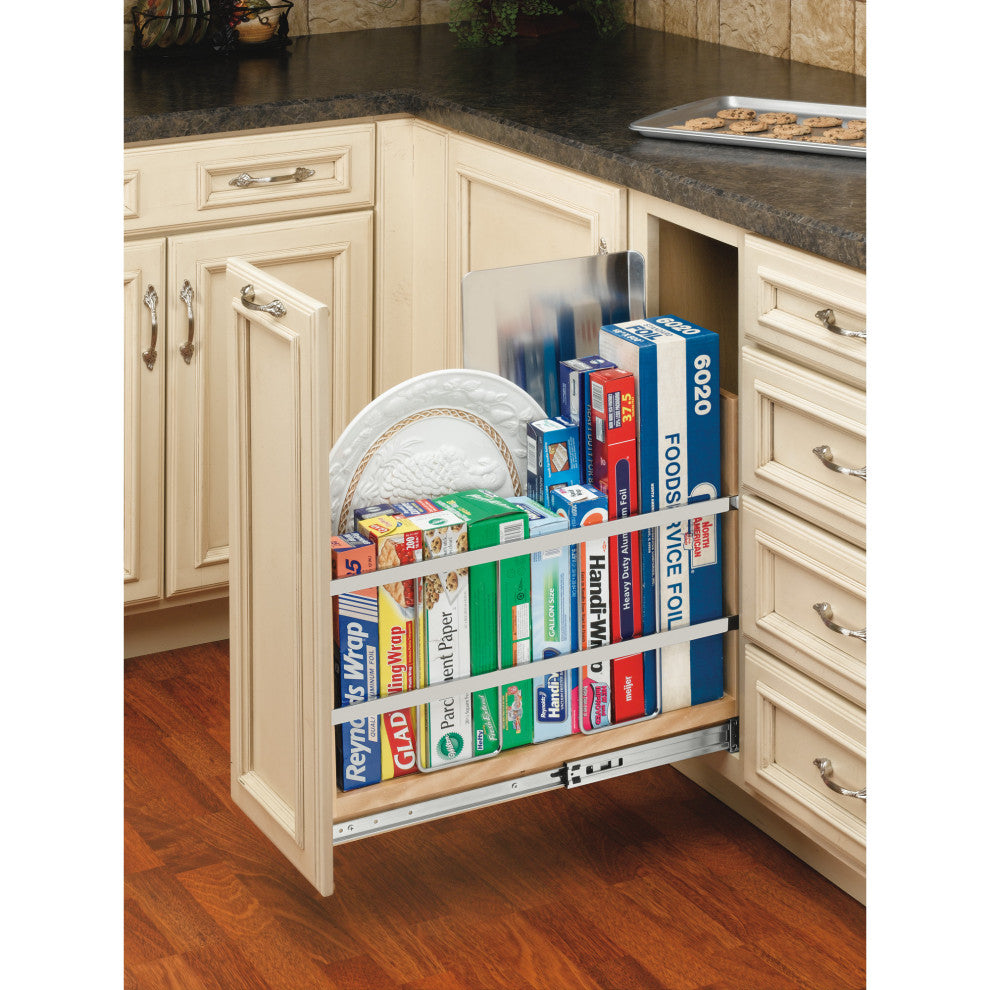 Wood Bakeware Pull Out Organizer With BB Soft Close, 8"