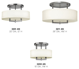 Hinkley Hampton Medium Semi-Flush Mount, Antique Nickel