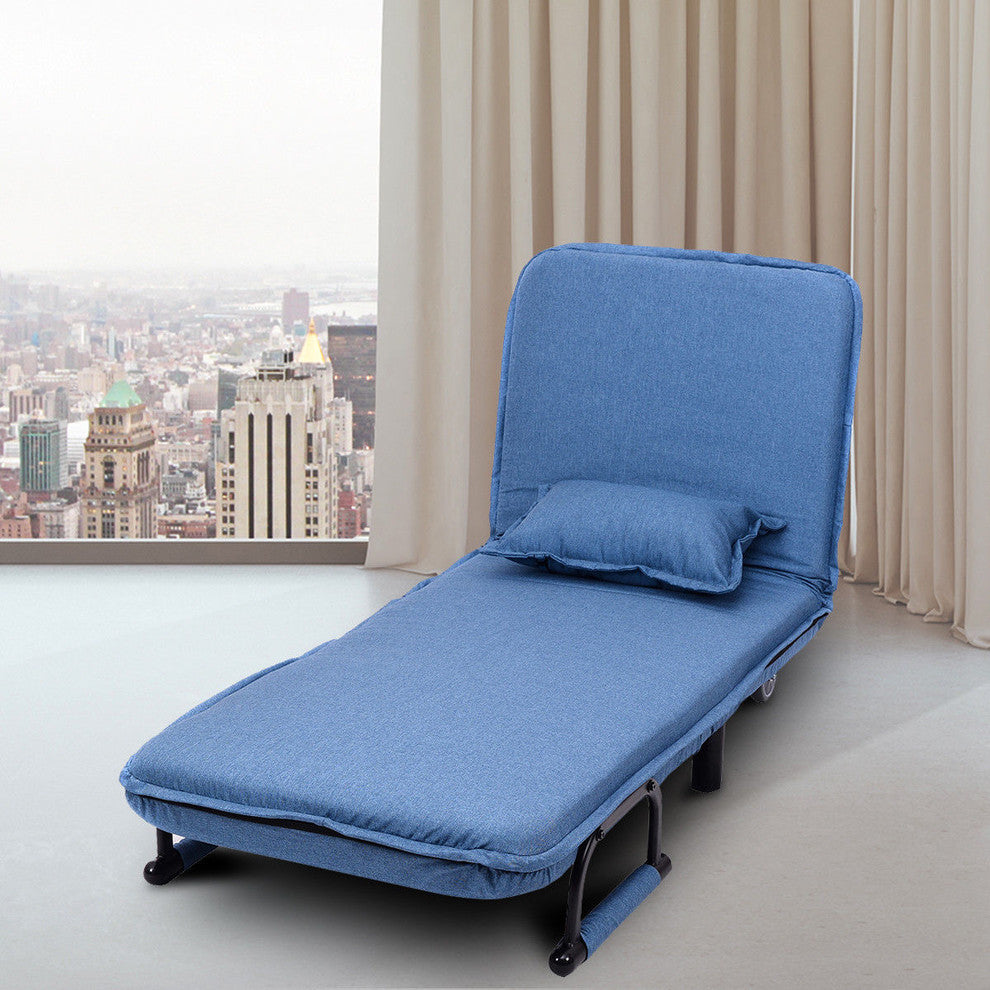Costway Convertible Sofa Folding Arm Chair Sleeper Recliner Lounge Couch
