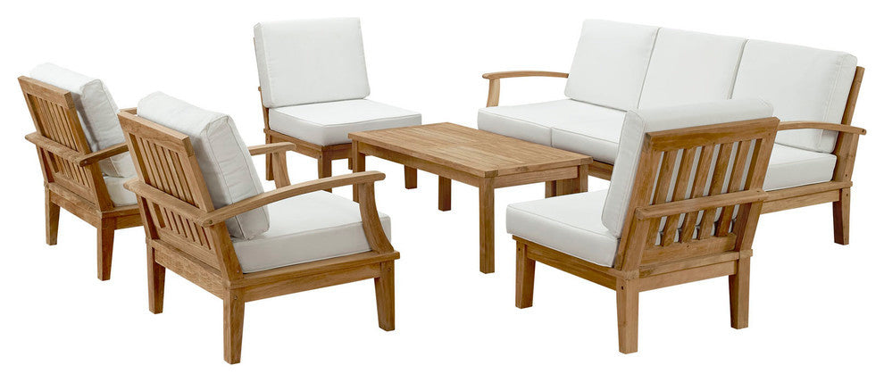 Modern Contemporary Outdoor Patio 8-Piece SetSofa Set Natural White Rattan