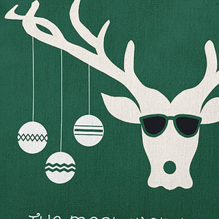 Cool Christmas Deer Accent Pillow, Forest Green, 14"x20"