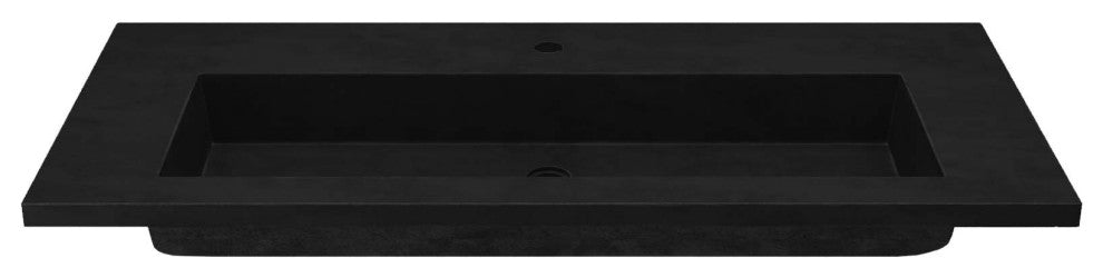 48" Capistrano Vanity Top with Integral Sink, Charcoal, Single Faucet Hole