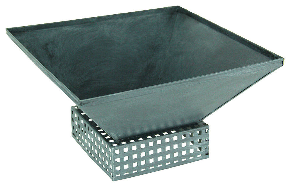 Grey Contemporary Square Metal Plant Container