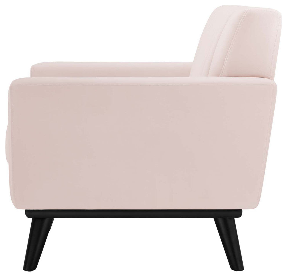 Tufted Armchair Accent Chair, Velvet, Pink, Modern, Living Lounge Hospitality