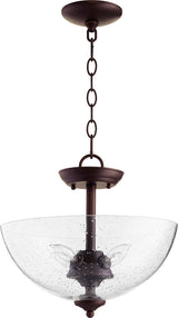 Quorum 2840-14-86 Four Light Dual Mount, Oiled Bronze With Clear/Seeded Finish