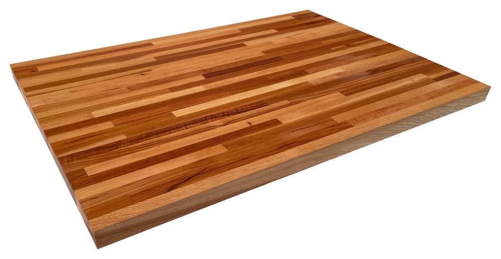 26" Deep Edge Grain Butcher Block Countertop 1.5" Thick, Hickory, 26" X 24"