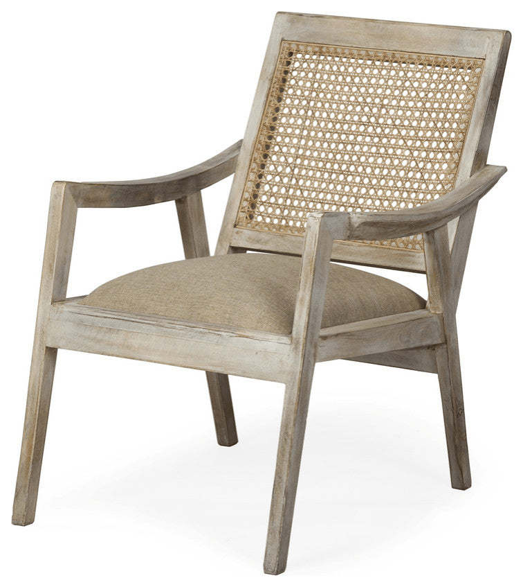 Wooden Chair With Cane Mesh Backrest