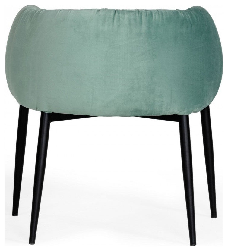 Mod Light Green and Black Velvet Dining or Side Chair
