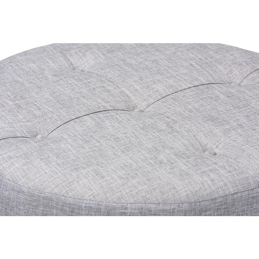 Baxton Studio Vinet Modern and Contemporary Light Gray Fabric Upholste