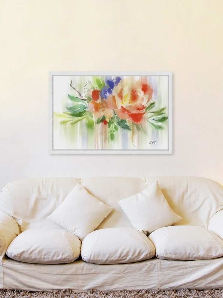 "Weeping Citrus Roses" Framed Painting Print, 45"x30"