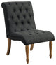 Iris Tufted Upholstered Slipper Chair, Charcoal