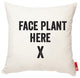 "Face Plant" Decorative Throw Pillow in Cream Muslin