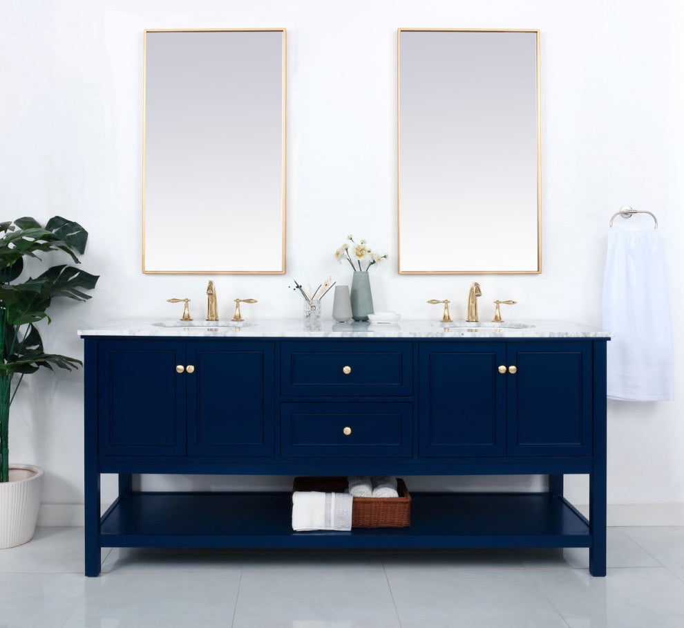 Matilda Single Bathroom Vanity, Blue, 72"