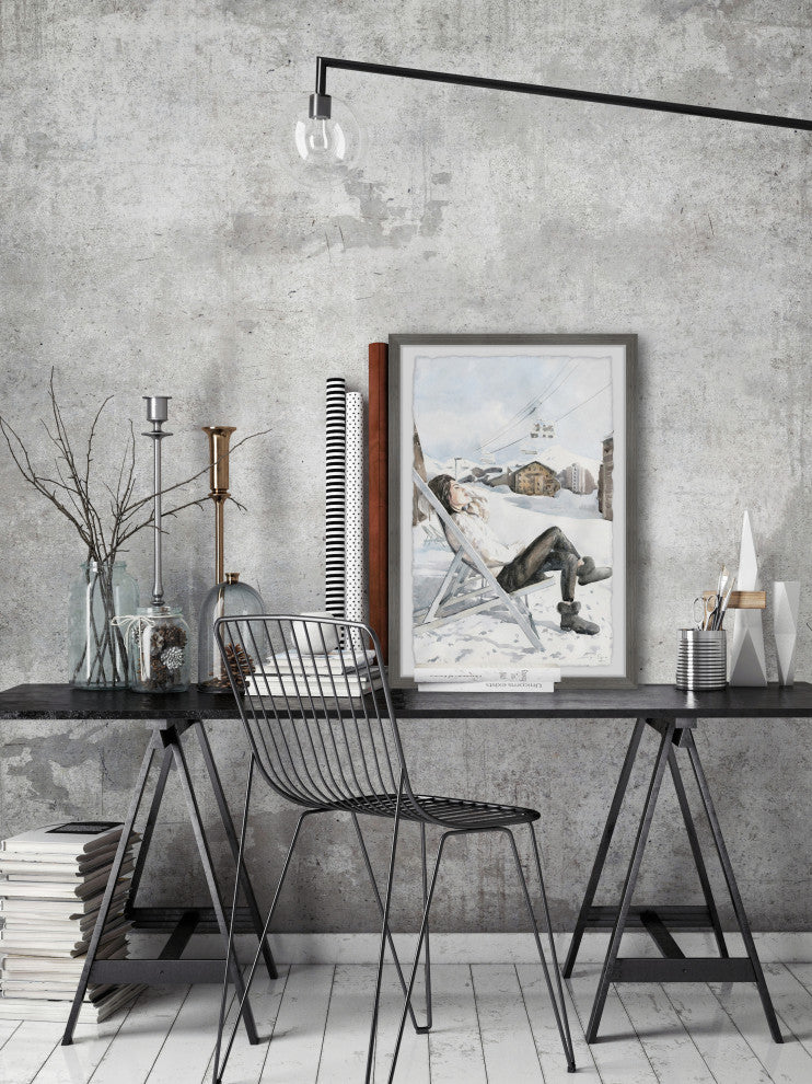 "Enjoying the Winter" Framed Painting Print, 20x30