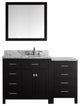 57" Single Bathroom Vanity, Espresso, Round Sink, Brushed Nickel