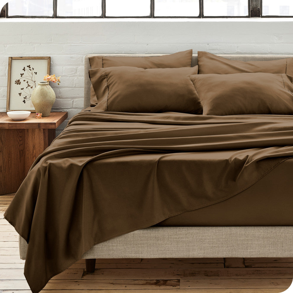 Bare Home Microfiber Pillowcases - Multi-Pack, Cocoa, King, Set of 4