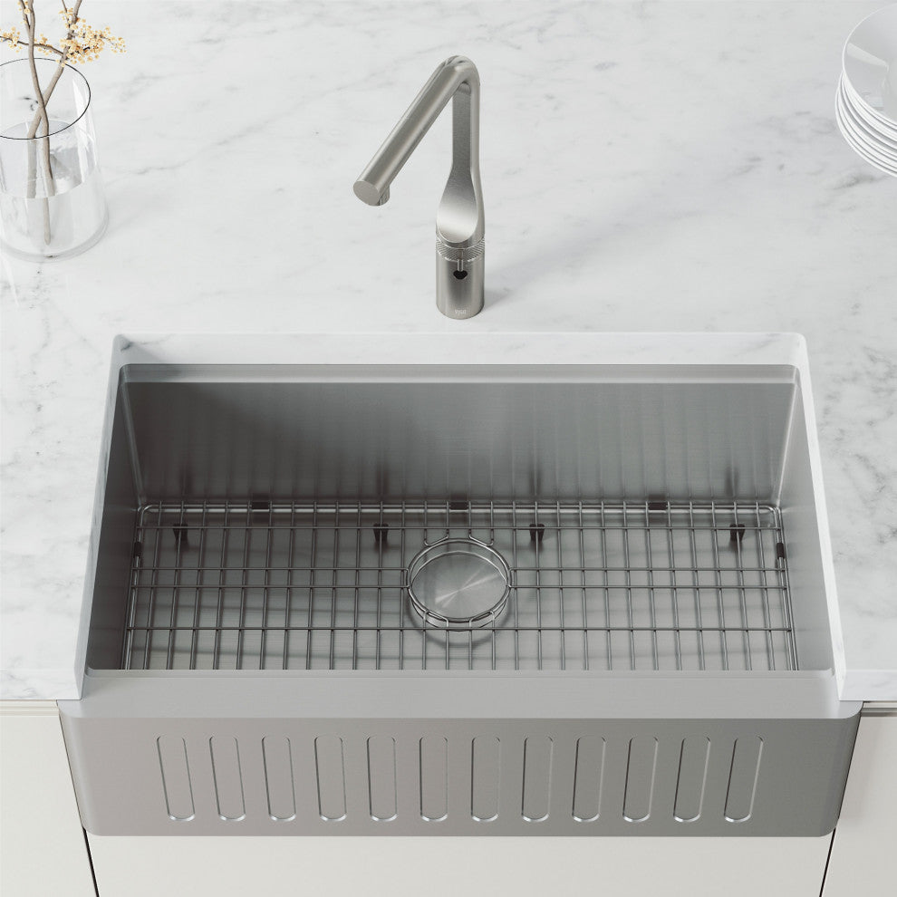 VIGO Jewel 15" H Touchless Pull-Out Sprayer Kitchen Faucet, Stainless Steel