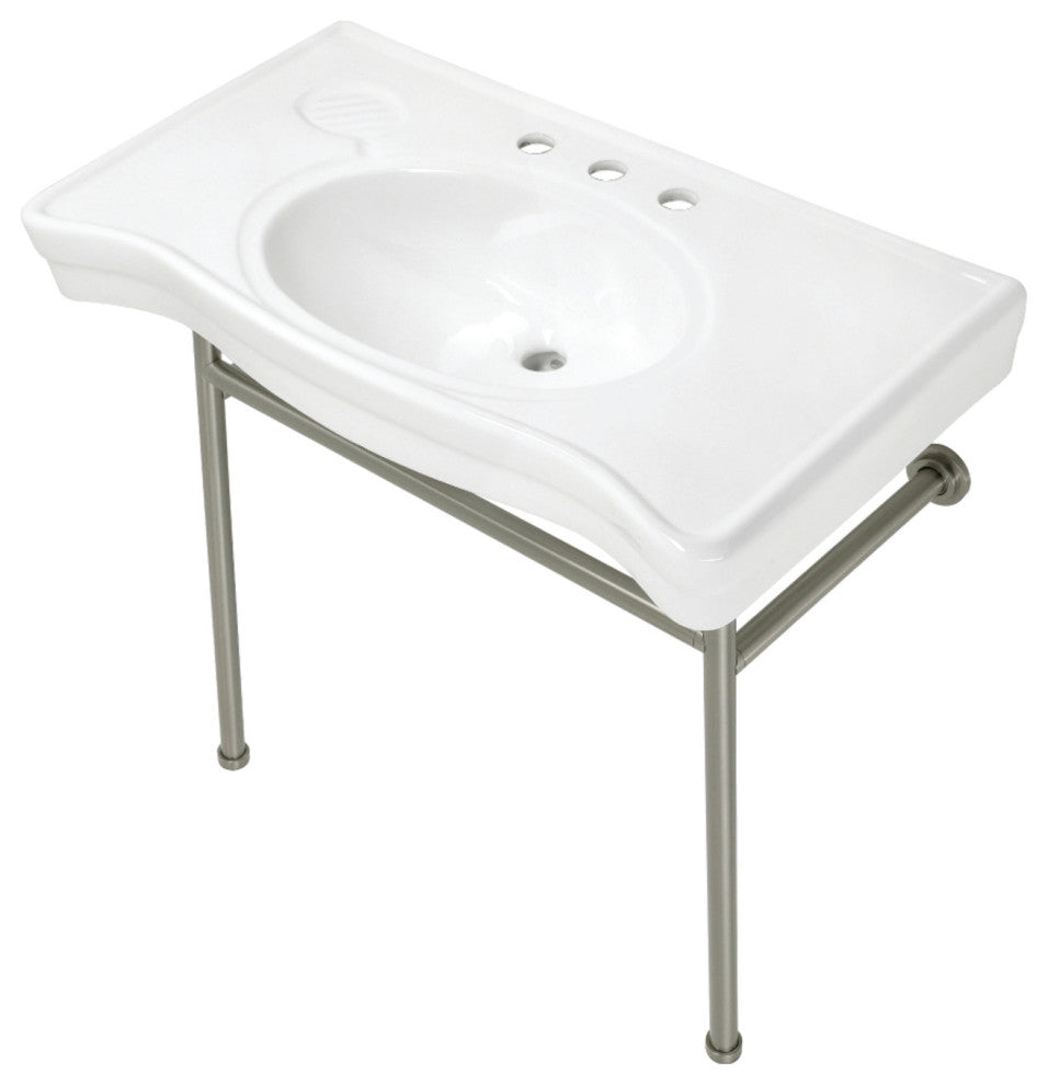 Fauceture VPB28140W88 36" Ceramic Console Sink, Legs