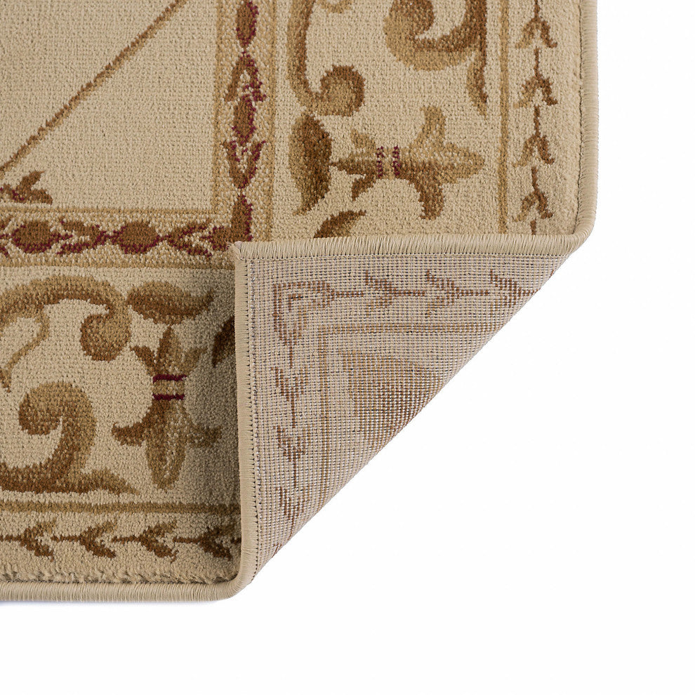 Orleans Traditional Border Area Rug, Ivory, 5'3"x7'3"