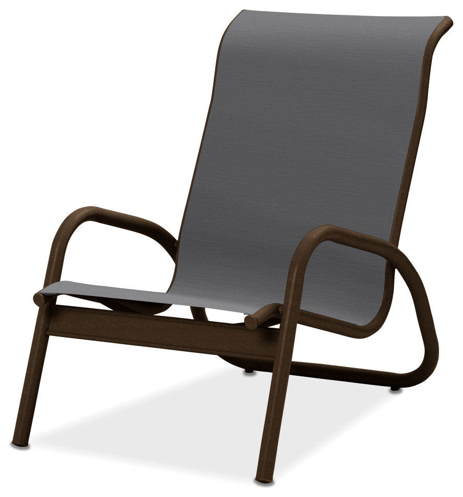 Gardenella Sling Stacking Poolside Chair, Textured Kona, Augustine Pewter