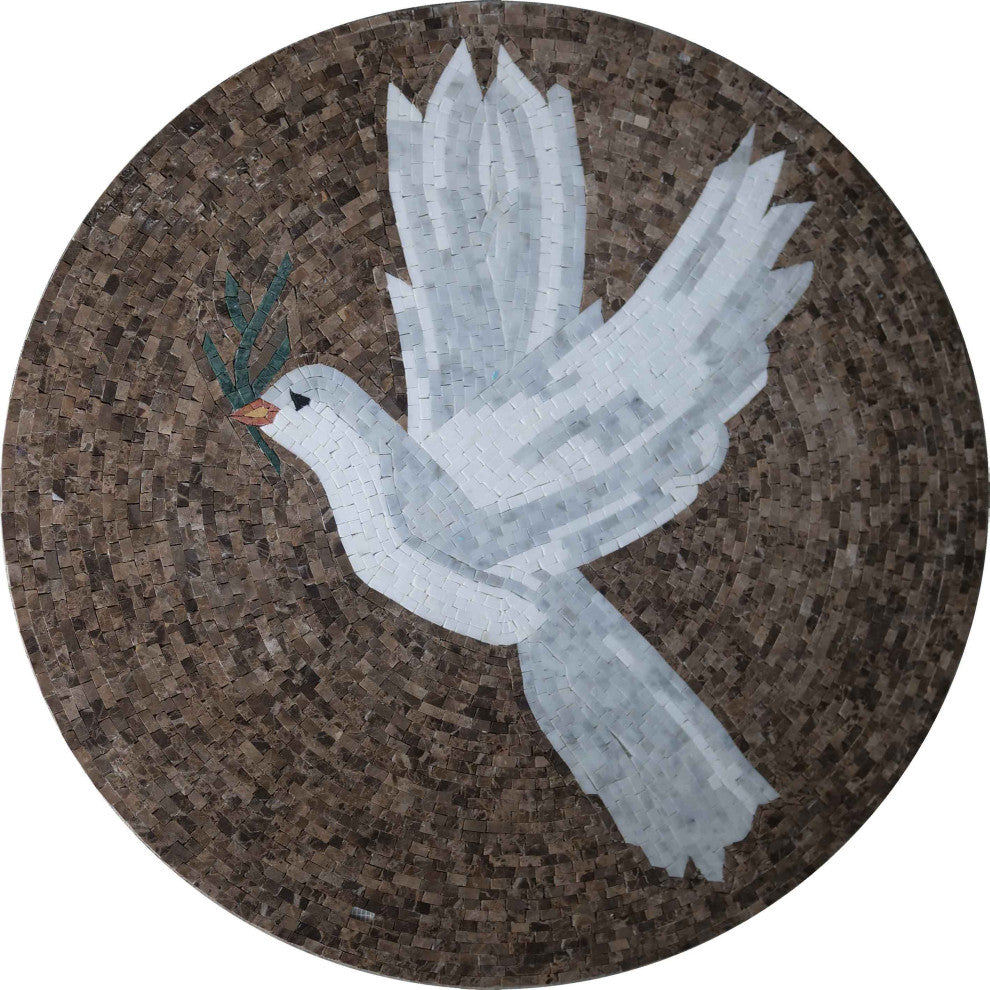 White Dove - Mosaic Medallion