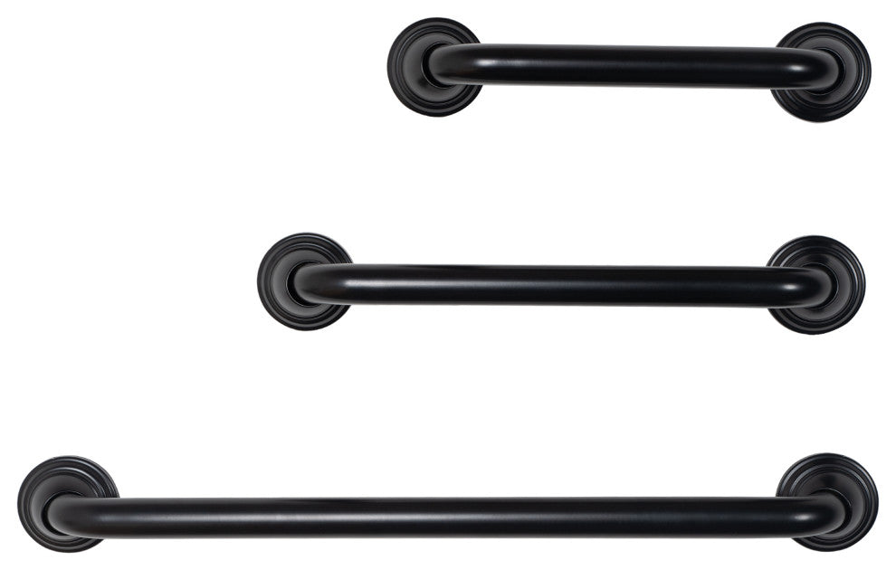 Utopia Alley Decorative Shower Safety Grab Bar, 24", Black