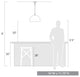 Zoey Large Pendant, Olympic Gold With Matte Black Shade