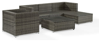 Sea Island 6-Piece Wicker Sectional Set, Gray