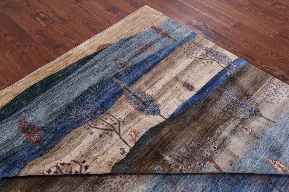 Tribal Persian Gabbeh Hand Knotted Wool Rug 8' 2" X 9' 9" Q9679