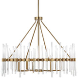 Uttermost Crystal Stick 8 Light Brass Chandelier