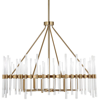 Uttermost Crystal Stick 8 Light Brass Chandelier
