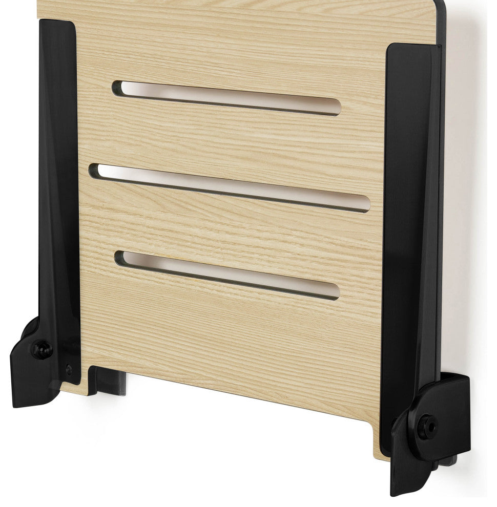 Seachrome SlimLine Folding Wall Mount Shower Seat, Urban Chic, Matte Black Frame