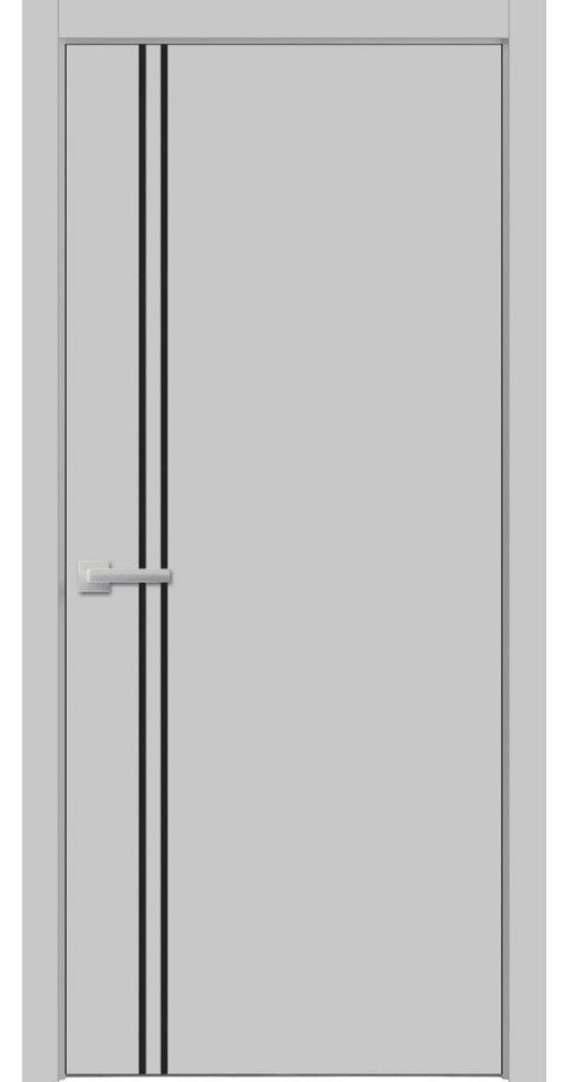 Solid French Door 18 x 80 | Planum 0016 Grey Matte with| Bathroom