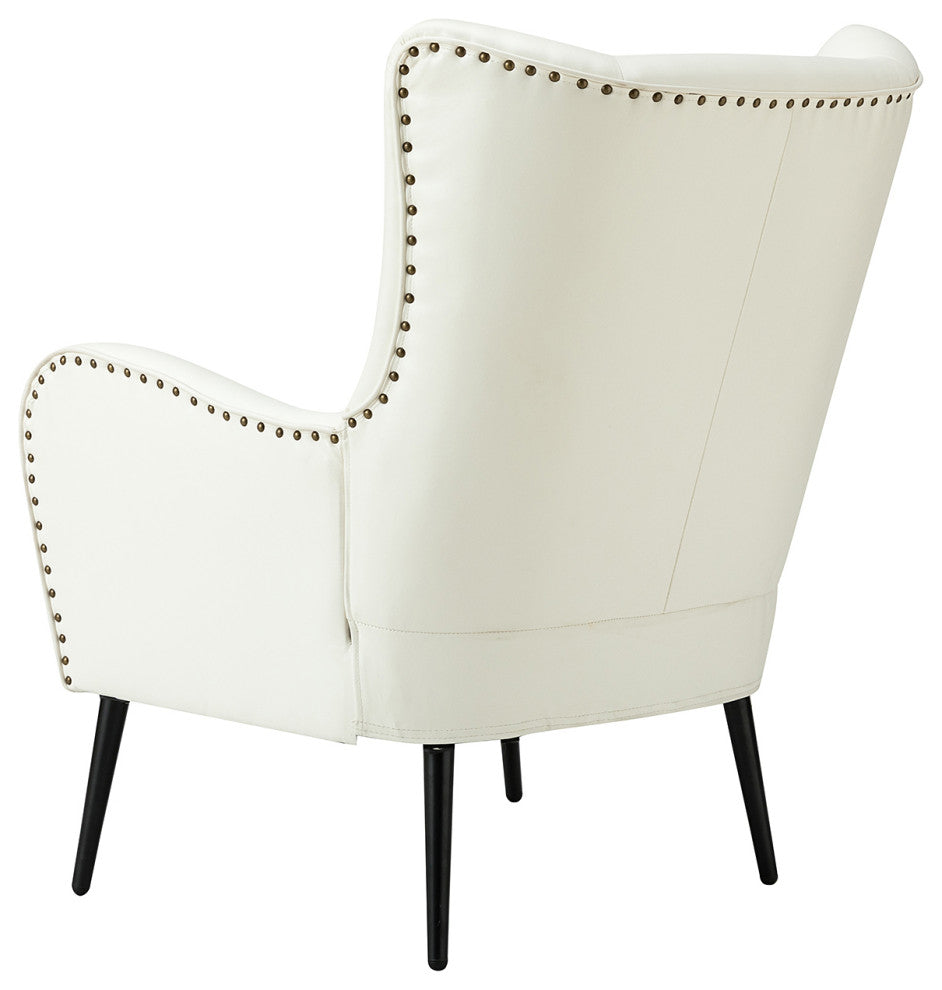 39" Comfy Living Room Armchair With Special Arms, Set of 2, Ivory