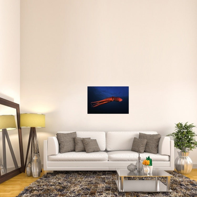 "Red Octopus" Stretched Canvas Giclee by Barathieu Gabriel, 36x24"
