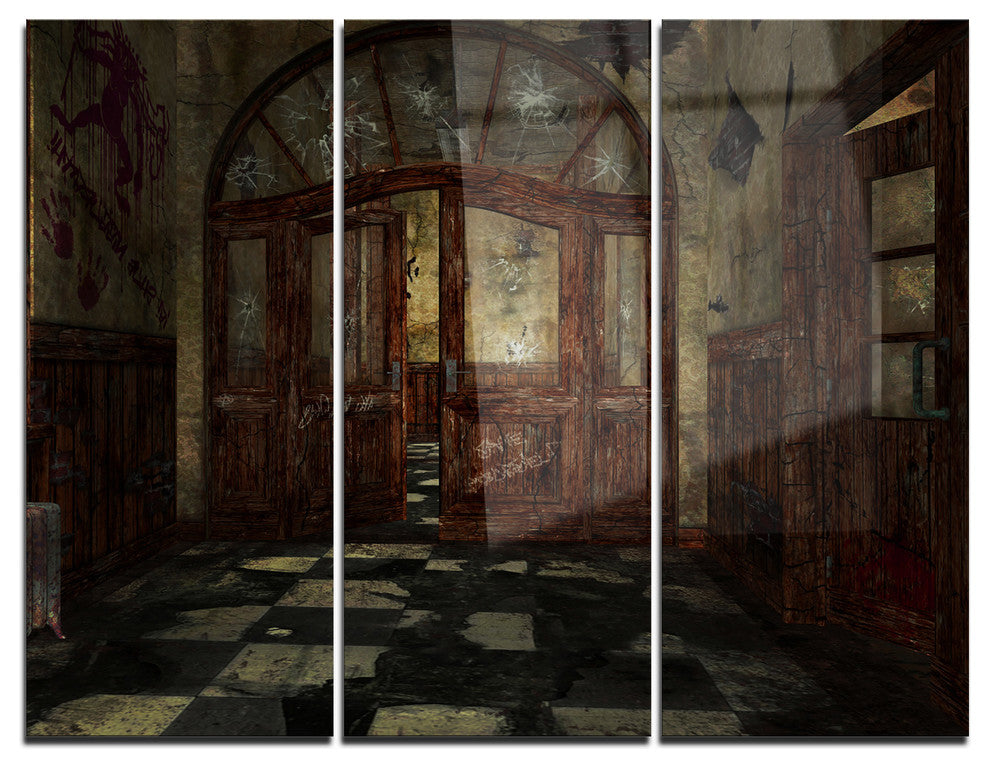 "Abandoned Interior" Painting Metal Wall Art, 3 Panels, 36"x28"