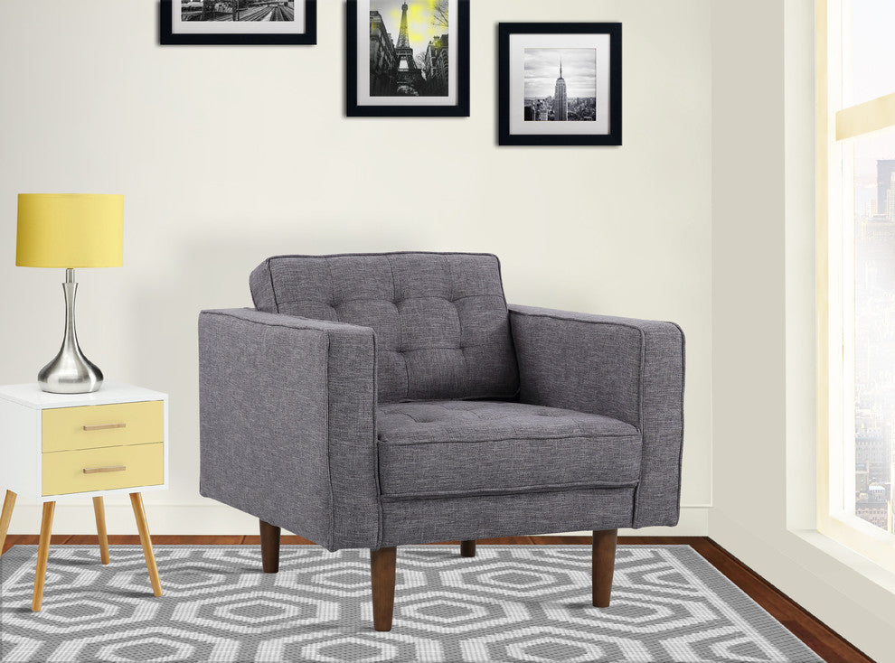 Element Mid-Century Modern Chair, Walnut, Dark Gray