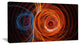 Brown Abstract Fractal Circles, Oversized Abstract Canvas Art Print, 60x28