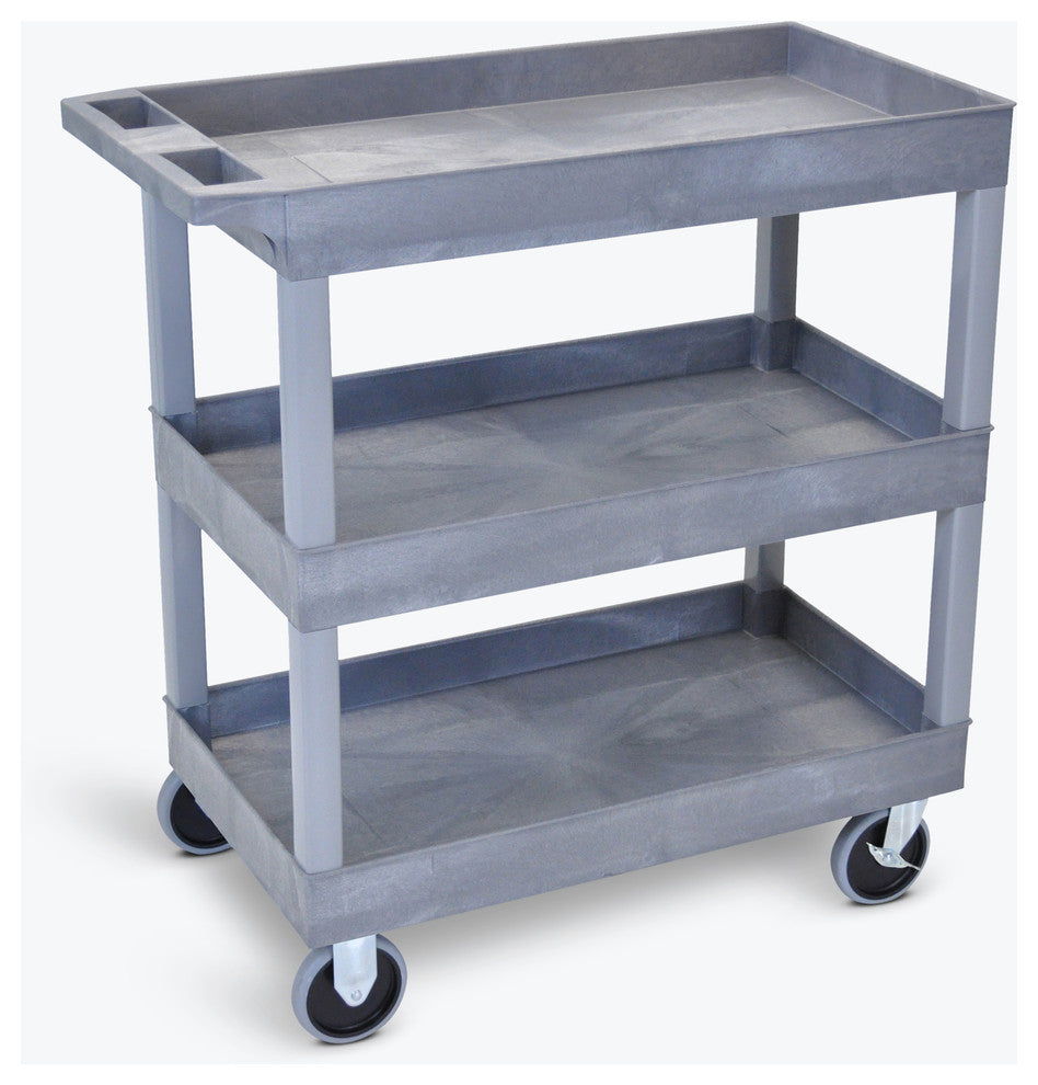 32"x18" Tub Cart 3 Shelves, Gray