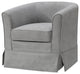 Tucker Woven Fabric Swivel Barrel Chair, Steel Gray
